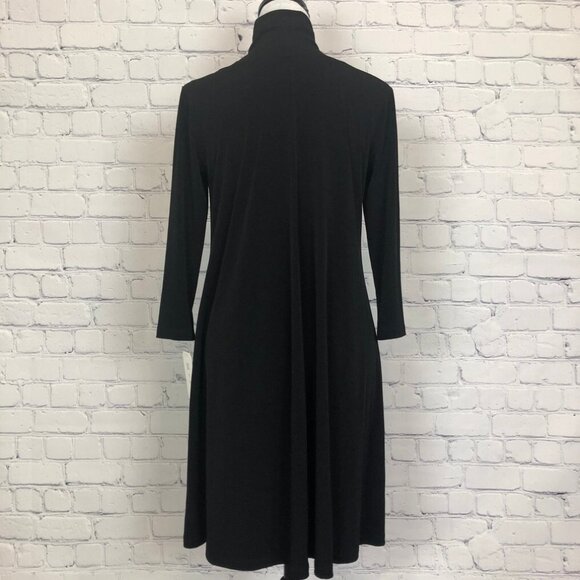 NWT Clara Sunwoo Stretch Knit Dress Size XS Black Turtleneck - Picture 3 of 7